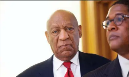  ?? ASSOCIATED PRESS ?? Actor and comedian Bill Cosby reacts while being notified a verdict was in in his sexual assault retrial Thursday at the Montgomery County Courthouse in Norristown. A jury convicted the “Cosby Show” star of three counts of aggravated indecent assault....