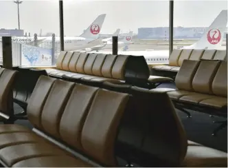  ?? Yomiuri Shimbun file photo ?? An empty boarding lobby is seen at Haneda Airport on April 30.