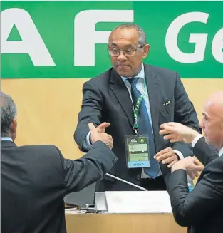  ?? Picture: AFP ?? CHECK AND BALANCES: Caf boss, Ahmad Ahmad has launched a probe into former Caf president Issa Hayatou’s deal with a French media company