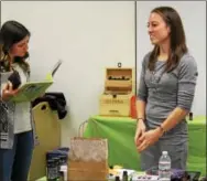  ?? MICHILEA PATTERSON — DIGITAL FIRST MEDIA ?? Amanda Bohn, on the right, is a wellness advocate for doTerra essential oils. She held a class on how essential oils could be used for wintertime wellness in Boyertown last month.