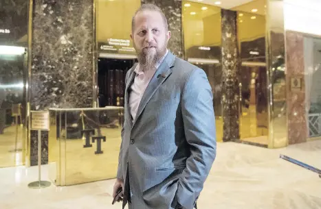  ?? JABIN BOTSFORD/WASHINGTON POST ?? Brad Parscale visits Trump Tower in New York in November 2016. He was the Trump campaign’s digital director.