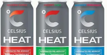  ??  ?? Fieldly has expanded the Celsius product line with Heat, a line of trainer-grade fitness drinks.