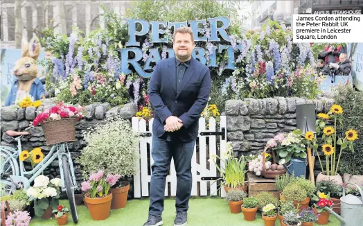  ??  ?? James Corden attending the Peter Rabbit UK premiere in Leicester Square, London