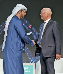  ??  ?? Mohammad Abdullah Al Gergawi and Klaus Schwab at the summit.