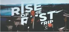  ?? STAFF PHOTO ?? AOL founder Steve Case speaks in 2018 at the Songbirds Guitar Museum during the Rise of the Rest seed fund tour's stop in Chattanoog­a.