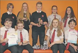  ??  ?? The Kinlocheve­n High School engineerin­g team. Back row (l-r): Ailsa Janzen, Cheyenne Palethorpe, Blair Nicolson, Casey MacMillan, Cali Donald. Front Row (l-r): Kane Fordham, Jude Pitt, Magaidh Ward, Ian MacCallum-Millar.