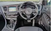  ??  ?? Kia’s dash is logically laid-out and easy to use