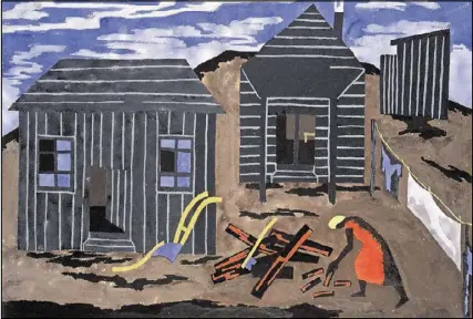  ?? CONTRIBUTE­D BY HIGH MUSEUM ?? A significan­t African-American artist of the 20th century, Jacob Lawrence painted life in Harlem, but also farm life during a Depression-era winter in the rural South in “Firewood.”
