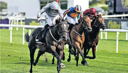  ??  ?? On parade: Soldier’s Call has far too much speed for his rivals after making all the running at Doncaster yesterday