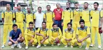  ??  ?? The BRC team poses for a picture after their win against Panadura SC in the semi-final yesterday. Nimesh Perera (Capt), Andy Solomons, Delon Udugamasur­iya, Vindika Chandrasir­i, Thamara Abeyratne, Malan Madusanka, Mohamed Asker, Gihan Dilruk, Chandika...