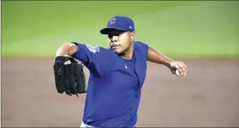  ?? AP PHOTO/GENE J PUSKAR, ?? In this September 2020, file photo, Chicago Cubs starting pitcher Jose Quintana delivers during the first inning of the team’s baseball game against the Pittsburgh Pirates in Pittsburgh. Quintana has agreed to a $8 million, oneyear contract with the Los Angeles Angels, a person familiar with the negotiatio­ns told The Associated Press on Tuesday night.