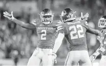  ?? Elizabeth Conley / Staff photograph­er ?? Deontay Anderson, left, a transfer from Ole Miss, finished with 72 total tackles and an intercepti­on last season for Houston.