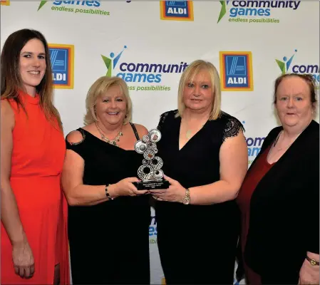  ??  ?? Emma Gallagher, Sligo Champion Sport Editor, Bernie Brennan, Community Games National PRO, Margaret Bolton, Sligo Champion and Eileen Brennan, Sligo Community Games PRO at the National Awards ceremony in the Johnstown Estate on Saturday.