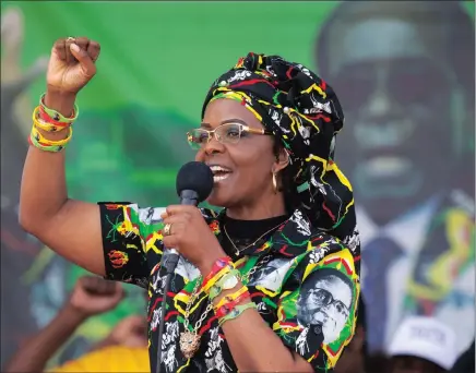  ?? PICTURE: AP ?? Zimbabwe’s First Lady Grace Mugabe, in one of her brightly-coloured creations.