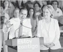  ?? Associated Press file ?? Hillary Clinton snagged an early endorsemen­t in October from Julian Castro, a former San Antonio mayor and the current secretary of housing and urban developmen­t.