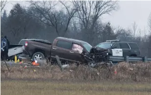  ?? FRED THORNHILL THE CANADIAN PRESS FILE PHOTO ?? Three OPP officers fired on a pickup at a roadblock after a 33-year-old father abducted his 18-month-old son in a Nov. 26 interactio­n that left the dad and the toddler dead.