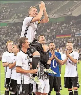  ?? AP PHOTO ?? Bastian Schweinste­iger made 121 appearance­s for the German national team, captaining them to the 2014 World Cup title in Brazil.