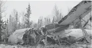  ?? TRANSPORTA­TION SAFETY BOARD OF CANADA ?? All 25 people on board this twin-engine ATR-42 turboprop survived after it crashed close to the Fond-du-Lac air strip in northern Saskatchew­an on Wednesday night.