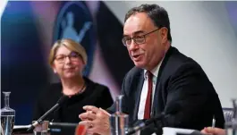  ?? REUTERS ?? Andrew Bailey said the Monetary Policy Committee could cut rates
