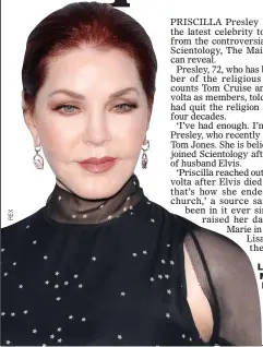  ??  ?? LONG-TERM MEMBER: Priscilla Presley joined Scientolog­y after her husband Elvis died