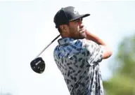  ?? (AFP) ?? Tony Finau of the United States hits a tee shot during the second round of the Houston Open at Memorial Park Golf Course in Houston.