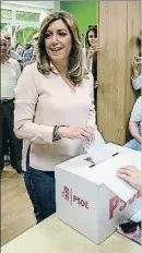  ?? JULIO MUÑOZ / EFE ?? Susana Díaz votant diumenge