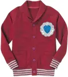  ??  ?? Boys’ varsity shawl cardigan, $42.95, from Gap Kids, gapcanada.ca