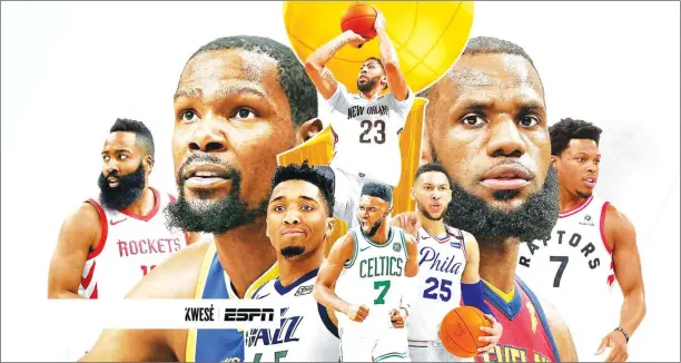  ??  ?? BATTLE OF THE HEAVYWEIGH­TS . . .The NBA Conference semi-finals are now in full swing in the United States with Toronto Raptors battling the Cleveland Cavaliers, the Philadelph­ia Sixers taking on Boston Celtics, Houston Rockets up against Utah Jazz and...