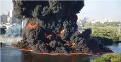  ??  ?? A 1989 fire in the heavily polluted Cuyahoga River, which bisects Cleveland on its way to Lake Erie, led to a major cleanup of the waterway. Today the river is healthy and supports more than 40 species of fish. CLIMATE CHANGE IS DIFFERENT. The flooding, heat waves, wildfires and droughts such as we’ve seen in recent weeks can no longer be prevented, no matter what we do. We can only keep things from getting worse.