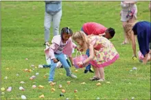  ??  ?? Thousands of eggs were spread out for local youth to pickup during the Family Savings Credit Union egg hunt on April 6.