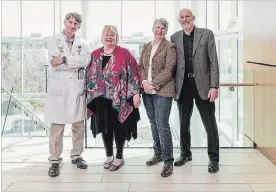  ?? RICH BLENKINSOP­P, MEMORIAL UNIVERSITY OF NEWFOUNDLA­ND THE CANADIAN PRESS ?? The research team that identified the cause of the “Newfoundla­nd curse.” Sean Connors, left, Kathy Hodgkinson, Terry-Lynn Young and Daryl Pullman handout photo.