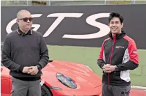  ?? ?? Porsche Asia Pacific Head of PR and Communicat­ions Brendan Mok is interviewe­d by the author at the Autodromo Vallelunga.