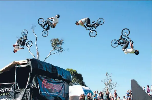  ?? Photo: Carl Cavanagh/fairfax NZ ?? Taupo’s Jed Mildon was the first New Zealander to do a double backflip in competitio­n, in Auckland in 2010.