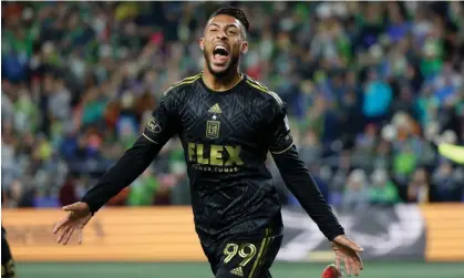  ?? ?? Denis Bouanga celerates after scoring in the MLS Cup Western Conference semi-final. Photograph: Joe Nicholson/USA Today Sports