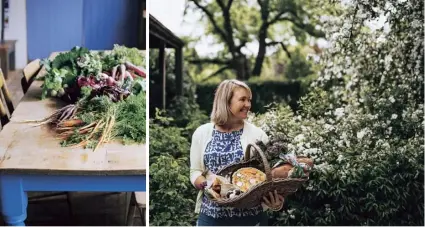  ??  ?? Left Fresh produce and a relaxed outdoor setting are central to Sophie Hansen’s favourite lunch recipes