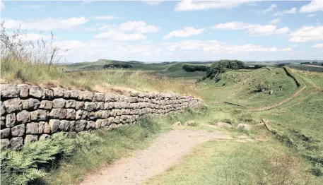  ??  ?? HADRIANS’S Wall was built as a security measure by the Romans to physically separate those who erected it from the incursions of Picts and Scots north of the barrier.