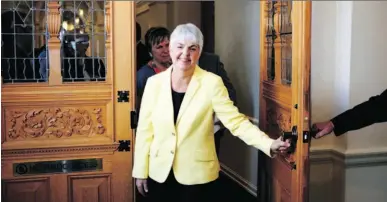  ??  ?? Finance Minister Carole James, seen after delivering the budget on Sept. 11, made her first address to the Greater Vancouver Board of Trade on Friday. CHAD HIPOLITO/THE CANADIAN PRESS