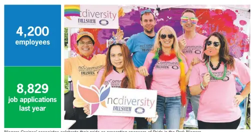  ??  ?? Niagara Casinos’ associates celebrate their pride as presenting sponsors of Pride in the Park Niagara.