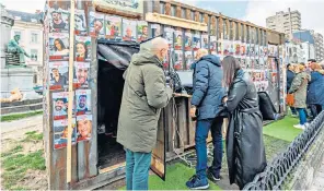  ?? ?? The conditions endured by Nili Margalit and others – based on their recollecti­ons – are recreated in a temporary exhibition inside a shipping container outside the European Parliament in Brussels