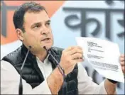  ?? SONU MEHTA/HT PHOTO ?? Congress chief Rahul Gandhi addressed a special press conference on Rafale deal issue in New Delhi on Tuesday. ■