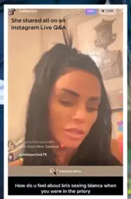  ??  ?? She shared all on an Instagram Live Q&A