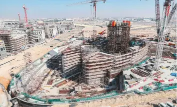  ??  ?? WAM Work in progress at the Dubai Expo 2020 site. Eighty per cent of the structures on the site will be retained as part of District 2020, an integrated community that will be a new destinatio­n in Dubai.