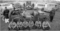  ??  ?? Mukarram Jah Bahadur at the wheel of an Austin Champ ‘Jeep’.