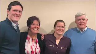  ?? PHOTO COURTESY OF SCHOEPFER FAMILY ?? Ex-Waterford soccer great Katie Schoepfer poses with her family, from left, brother Andrew, mother Mary Jane and father Martin.