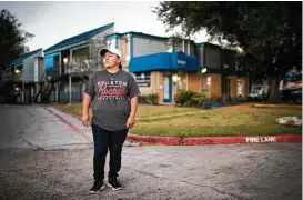  ?? Marie D. De Jesús / Houston Chronicle ?? Eneyda Hernandez thought she didn’t have to pay September rent at Rockport Apartments because she lived on the ground floor damaged by Hurricane Harvey, but she received an eviction notice. A judge agreed she could stay until Oct. 27.