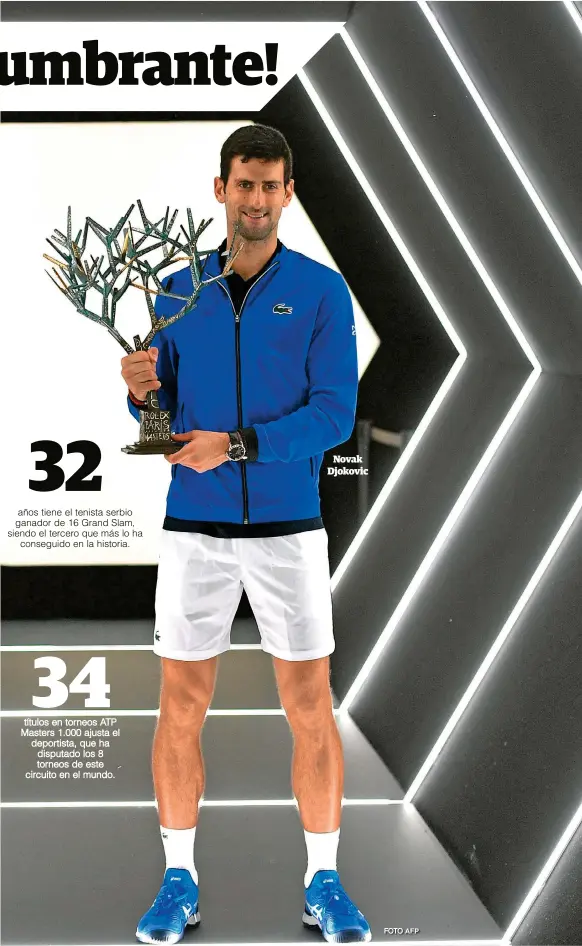  ?? FOTO AFP ?? Novak Djokovic