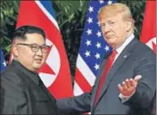  ?? AFP ?? File photo taken on June 12, 2018, shows US President Donald Trump (right) with North Korean leader Kim Jong Un.