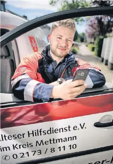  ?? FOTO: MATZERATH ?? „In den neuneinhal­b Monaten, die ich ich jetzt bei den Maltesern bin, habe ich schon eine Menge gelernt“, sagt FSJler Marco Meyer aus Reusrath.