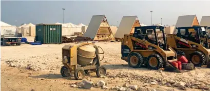  ?? ?? Desert flats: the Al Khor camp will house supporters in a tented village but is still being built