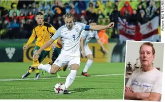  ??  ?? On target: Harry Kane scores against Lithuania. Inset: Michael Caine